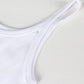Scoop Neck Spaghetti Strap Ribbed Top Casual Sleeveless Slim Fit Tank