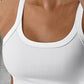 Scoop Neck Spaghetti Strap Ribbed Top Casual Sleeveless Slim Fit Tank