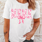White Floral MAMA Lettering Bow Printed T Shirt