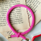 Bright Pink Textured Knotted Thicken Hair Tie