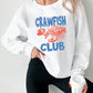 White CRAWFISH CLUB Printed Drop Shoulder Sweatshirt