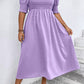 Wisteria Swiss Dot Smocked Frilled Neckline Short Sleeve Plus Size Dress