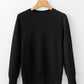 Black Solid Color Slim Fit Lightweight Crew Neck Sweater