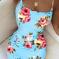 Floral Print Chain Decor Bodycon Dress