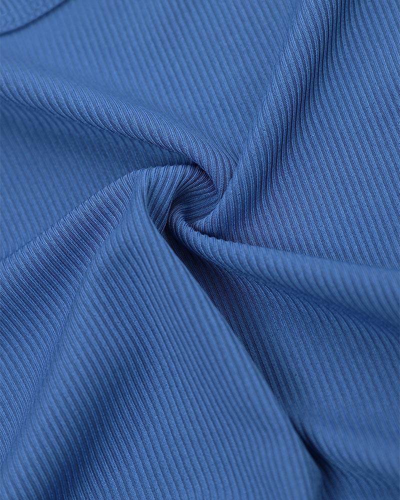 Ribbed Sleeveless Drawstring Ruched High Slit Dress