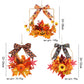 Orange Halloween Thanksgiving Artificial Floral Hoop Wreath