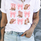 White Cowgirl Boots Hat Bowknot Graphic Western Plus Size Tee