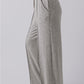 Medium Grey Central Seam Wide Leg High Waist Knit Casual Pants
