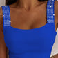 Rhinestone Embellished Thick Strap Tank Top