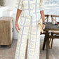 Beige Astra Print Half Sleeve Shirt and Pants Set