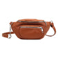 Chestnut Zipper PU Leather Chain Linked Crossbody Bag