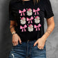 Black Santa Claus Bow Knot Christmas Graphic T Shirt