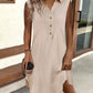 Buttoned Contrast Lace Textured Casual Shirt Dress