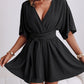 V Neck Half Sleeve Tied Detail Romper
