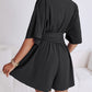 V Neck Half Sleeve Tied Detail Romper