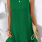 Bright Green Knot Scoop Back Ruffle Hem Sleeveless Mini Dress