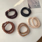 Coffee 5pcs Spiral High Elastic Hair Tie