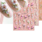Pale Chestnut 5D Embossed Flower Nail Art Sticker
