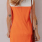 Russet Orange Colorblock Sleeveless Quarter Zip Collared Athletic Mini Dress