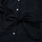 Black Button Up Tie Waist Puff Sleeve Mini Dress
