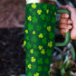 Dark Green St. Patricks Shamrock Print Handle Vacuum Cup 1200ml