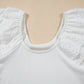 White Eyelet Ruffle Sleeve Slim Fitted Top