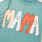 Sea Green MAMA Printed Mineral Wash Crewneck T Shirt