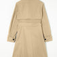 Pale Khaki Solid Color Lapel Collar Waist Tie Wind Coat