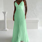 Bandeau Sleeveless Pleated Dress Elegant Flowy A Line Maxi Dress