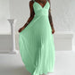 Bandeau Sleeveless Pleated Dress Elegant Flowy A Line Maxi Dress