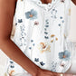 Floral Print Contrast Lace Sleeveless Top
