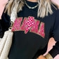 Black MAMA Shiny Graphic Pullover Sweatshirt