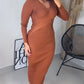 V Neck Long Sleeve Chic Slim Fit Dress