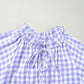Lavendula Plaid Ruffle Wide Short Sleeve Babydoll Mini Dress