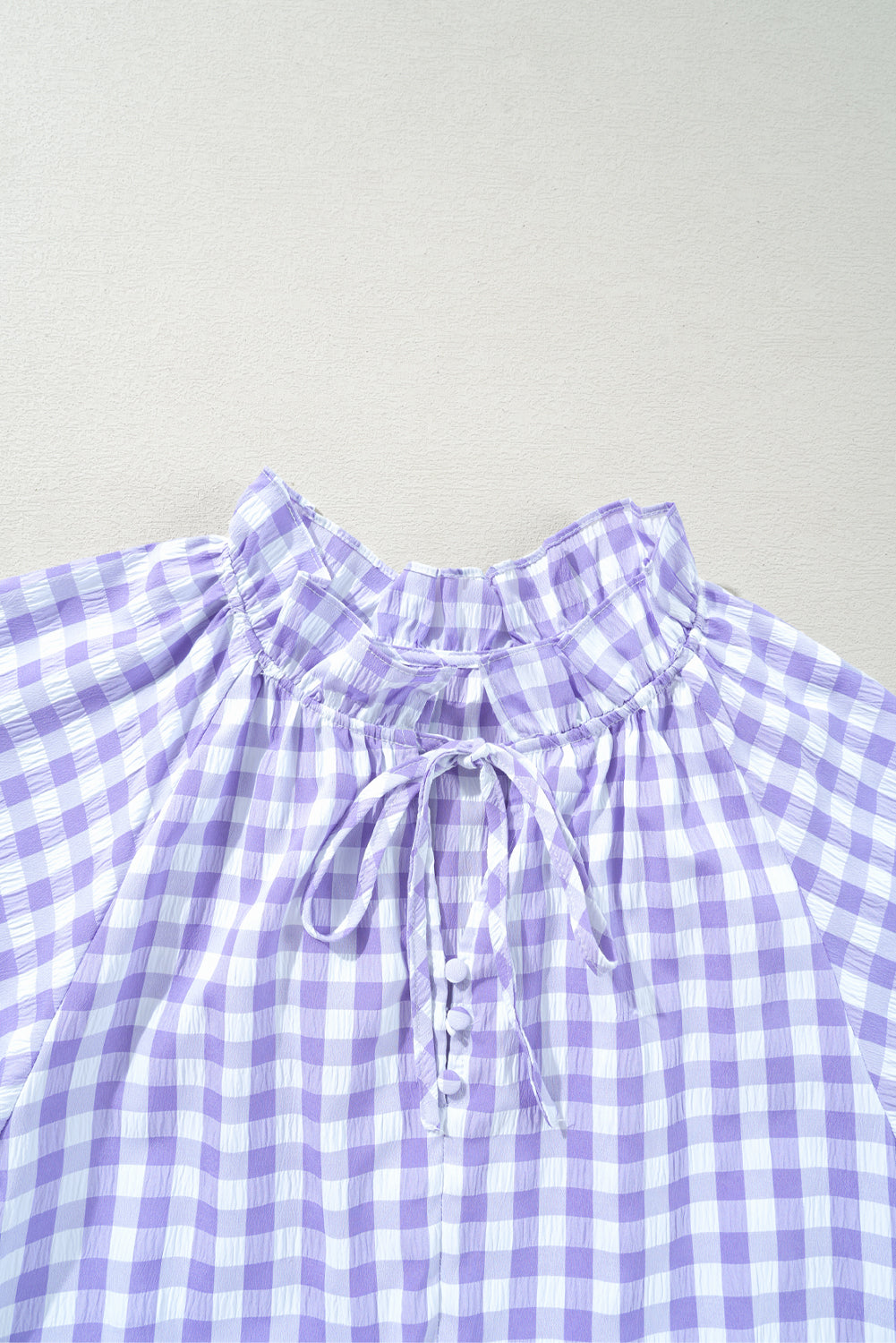 Lavendula Plaid Ruffle Wide Short Sleeve Babydoll Mini Dress