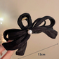 Black Pearl Decor Bow Large Claw Clip