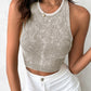 3 Pack Racer Back Textured Crop Tank Top