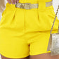 High Waist Ruched Shorts Casual Loose Fit Pocket Design Summer Shorts