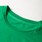 Bright Green Casual Plain Crew Neck Tee