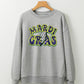 Gray Sequin Mardi Gras Lightening Graphic Pullover Sweatshirt