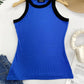 Contrast Binding Tank Tops Summer Sleeveless Basic Cami Top Shirt Slim Knit Ribbed Racerback Blouses