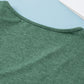 Blackish Green Plus Size Embroidery V Neck Draped Sleeve Blouse