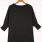 Black Smocked Wrist Shift Top