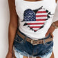 Independence Day Flag Heart Print Tank Top