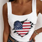 Independence Day Flag Heart Print Tank Top