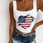 Independence Day Flag Heart Print Tank Top