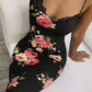 Lace Trim Spaghetti Strap Floral Print Dress