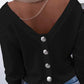 Long Sleeve Backless Buttoned Top