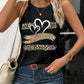 Leopard Print Heart Pattern Heart Sleeveless Tank Casual Loose Fit Top