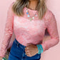 Blossom Floral Lace Sheer Long Sleeve Top